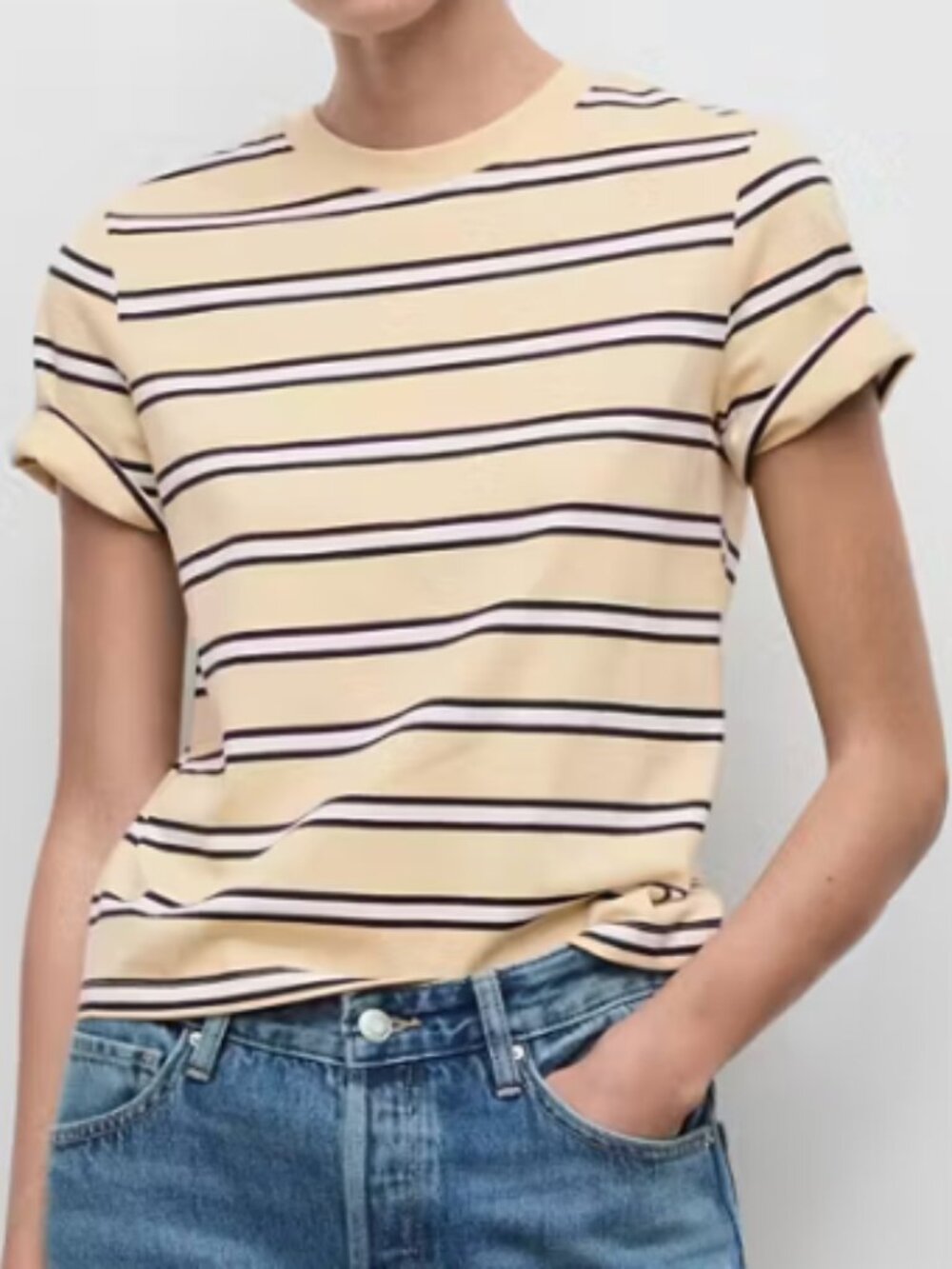 Mango Striped cotton T-shirt